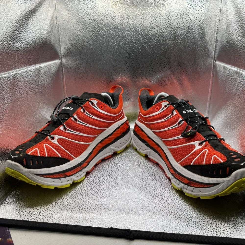 Size L12 M11 Hoka Stinson Evo OG Habanero/Black Unisex Running Sneakers 1155350